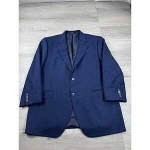 Vitale Barberis Canonico Blazer 46R Blue Italy 100 % Wool Jacket 2 Button Coat
